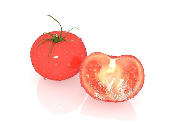 Vegetabilsk tomat og tværsnit