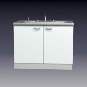 Top Mount Modern Kitchen Sink 3d model
