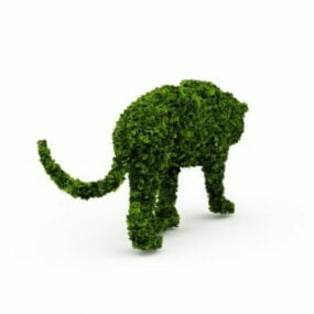 Garden Topiary Lion 3d-model