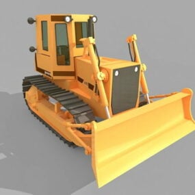 Modello 3d del bulldozer cingolato industriale