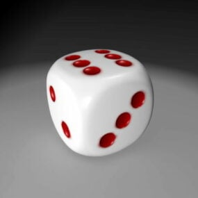 Traditional White Red Dice 3d model