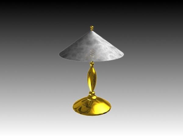 Traditional Golden Table Lamp Free 3d Model 3ds Dwg Max