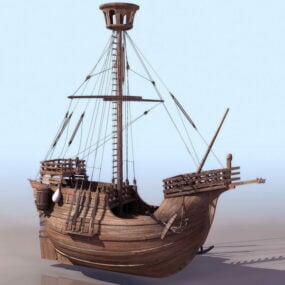 Mô hình thuyền buồm truyền thống 3d