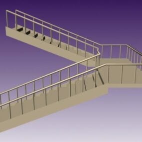 Grundlegendes 3D-Modell einer traditionellen Treppe