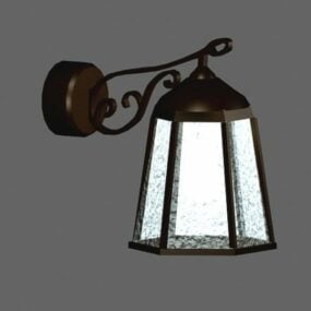 Steel Lantern Oil Lamp 3d model