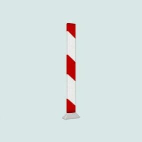 Road Traffic Caution Pole 3d-modell