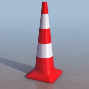 City Street Red White Traffic Cone 3d model