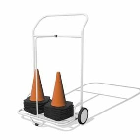Street Traffic Cone Storage Cart 3d model