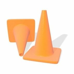 Modelo 3d de equipamento de cones de pilar de tráfego