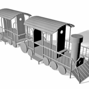 โมเดล 3 มิติสนามเด็กเล่นรถไฟกลางแจ้ง