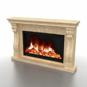 Antique Home Fireplace 3d model