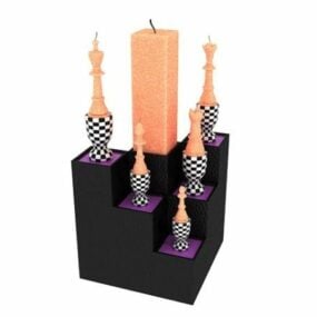 شمعدان في كوب زجاجي نموذج ثلاثي الأبعاد