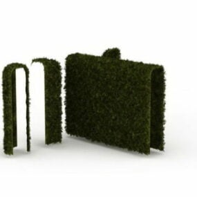 修剪过的树篱花园件3d模型