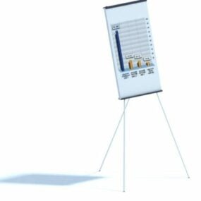 Tripod Flip Chart Board Office 3d model