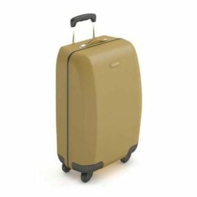 3д модель дорожного чемодана на тележке