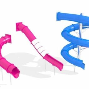 Toboggans à tubes de sport pour terrains de jeux modèle 3D