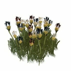 Tulpenblumengarten-Sträucher 3D-Modell