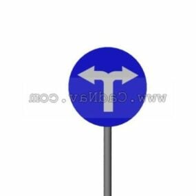 Turn Left And Right Road Signs 3d model