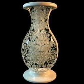 萝卜陶瓷画花瓶3d模型