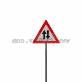 Two-way Traffic Road Signs 3d model