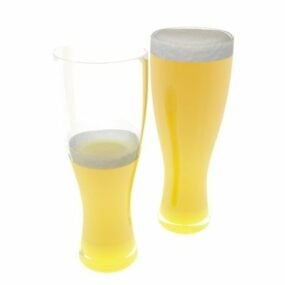 Due bicchieri da birra modello 3d
