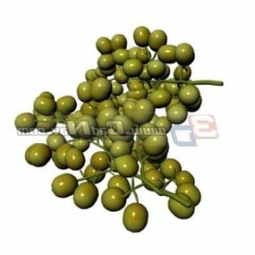 نموذج فاكهة العنب الطازج ثلاثي الأبعاد