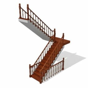 Two Flights Of Home Stairs 3d model