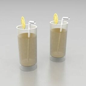 Two Ice Tea Glasses 3d model