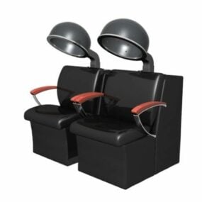 Equipment Two Seat Hair Steamer Chair 3d model