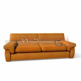 Two Seats Leather Lounge Sofa Furniture 3d model