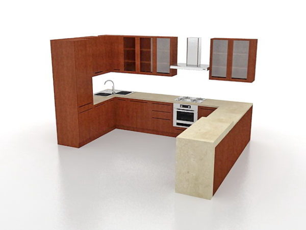 U-förmige Apartment Küche Design