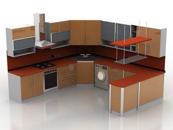 U-Form-Küchen-Design mit Zähler