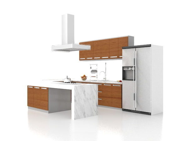 U-Form-Küchen-Design mit Stange
