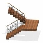 Wooden U Staircase Design
