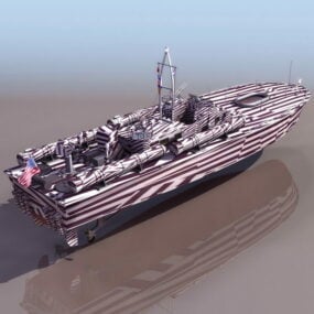 نموذج قارب طوربيد بمحرك بحري أمريكي ثلاثي الأبعاد