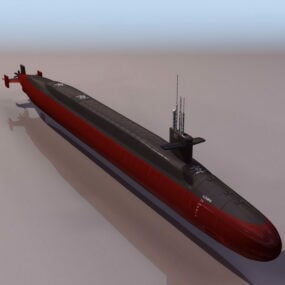Modello 3d del sottomarino missilistico balistico Uss Ohio