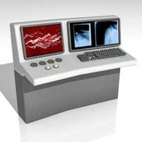Modelo 3d de máquina de diagnóstico por ultrassom hospitalar