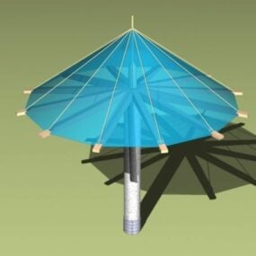 Struktur Naungan Payung Taman model 3d
