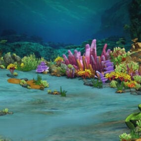 Landscape Underwater Ocean Scene 3d model