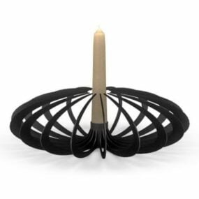 Nowoczesny świecznik z drucianej ramy Model 3D