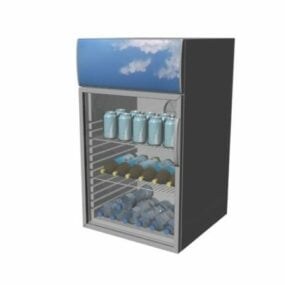 Modelo 3d de freezer de vidro vertical de supermercado