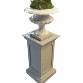 Garden Stone Urn Planter 3d model