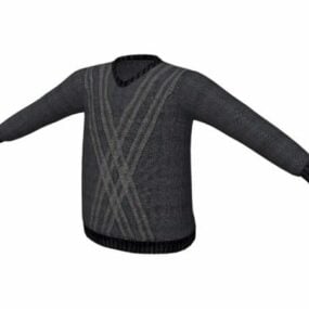 Model 3d Busana Sweater V Neck