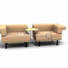 Living Room 2 Seats Waiting Chair 3d model