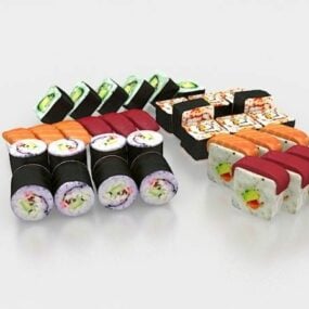 Modello 3d di sushi giapponese