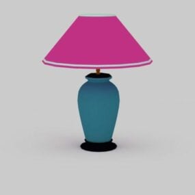 Blå keramisk vase bordlampe 3d modell