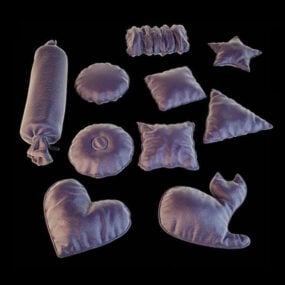 3д модель коллекции бархатных подушек "Подушки"