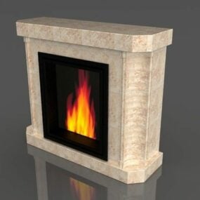 Ventless Modern Gas Fireplace 3d model