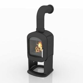 Gas Stove Metal Fireplace 3d model