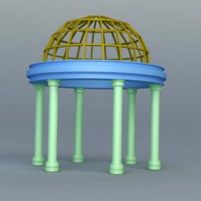 Bygge 3d-modell for lysthus i viktoriansk stil